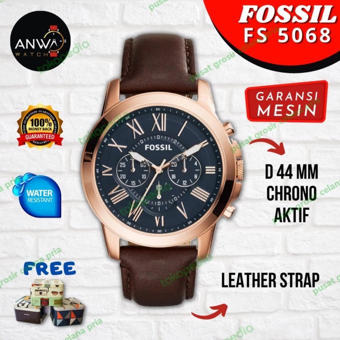 Jam Tangan Fossil Fs5068 Gold 100% Original - Jam Pria Fosil Ori Mewah Dhakiydano