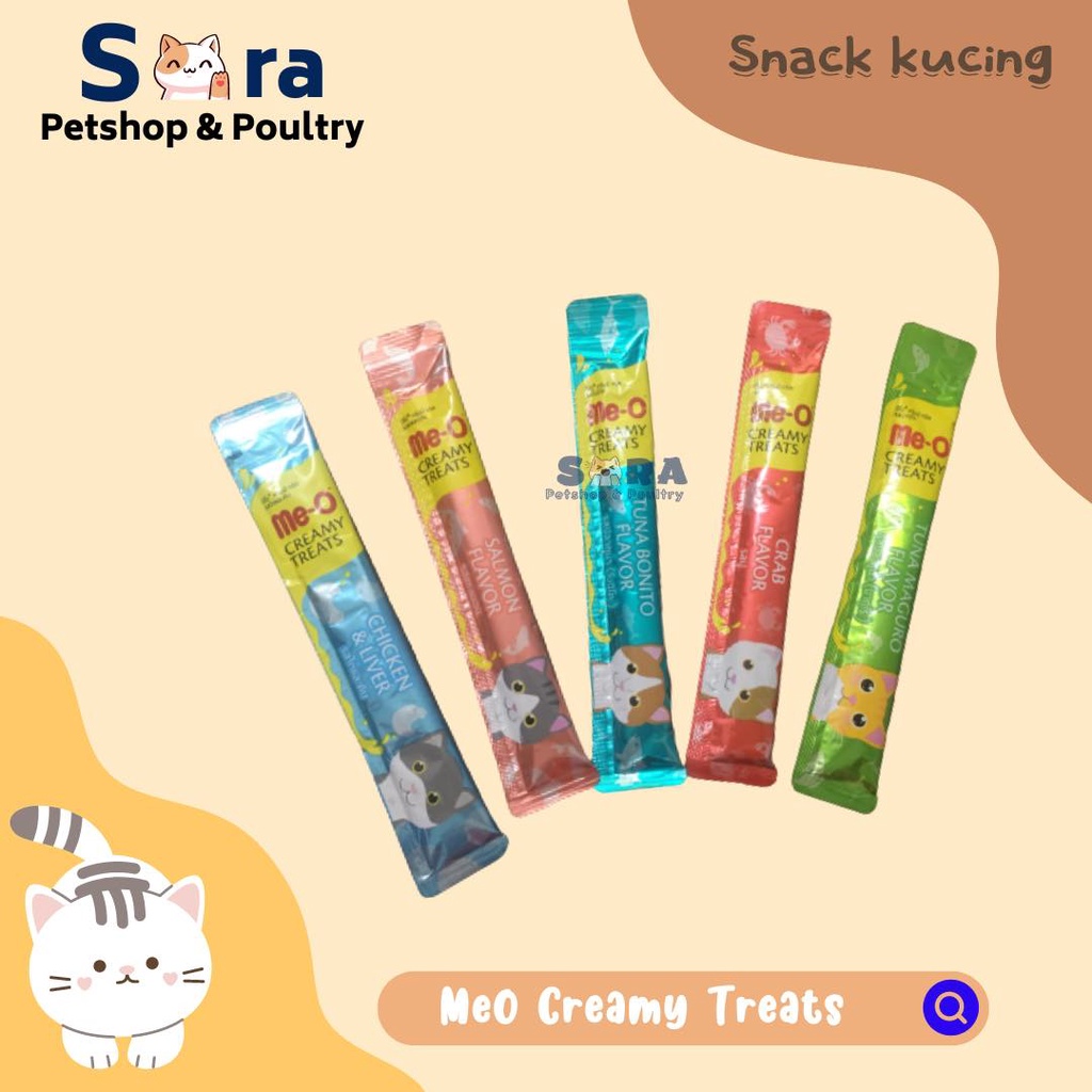 SNACK KUCING MEO CREAMY TREATS / ME-O CREAMY TREATS / ME-O LIQUID TREATS STRIP 15 GR MURAH