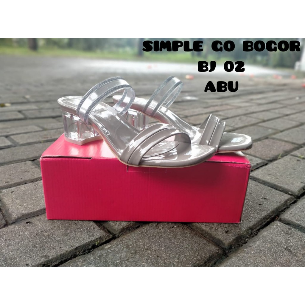 SENDAL WANITA - SANDAL HAK KACA TERBARU BJ-02 SIZE 37-40