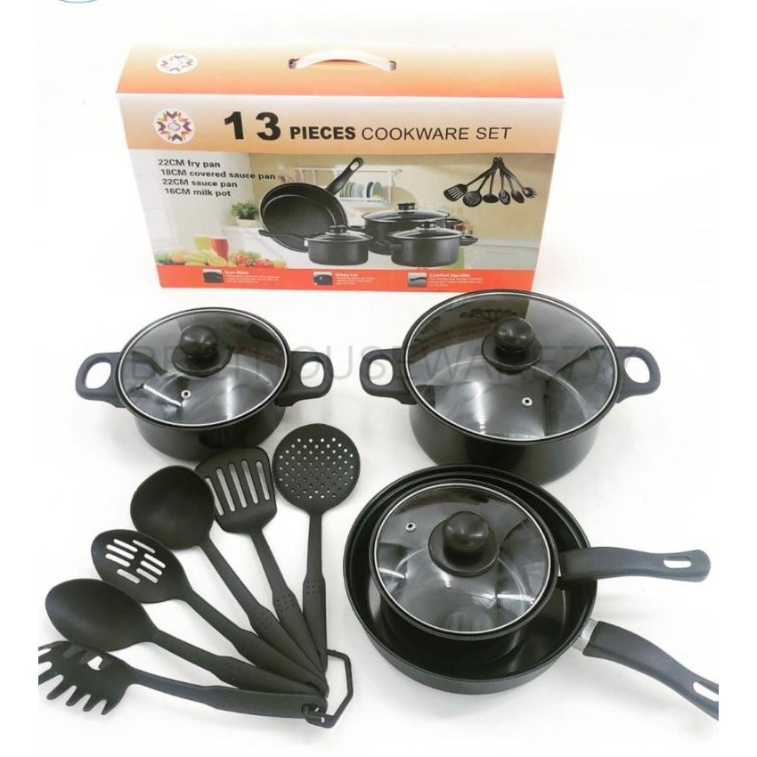 COOKWARE SET / ALAT MASAK 1 SET 13 PCS / PANCI SERBAGUNA LENGKAP UNTUK MEMASAK