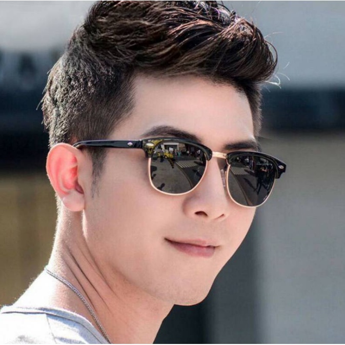 COD❤️Classical Retro Half Frame Kacamata Hitam Wanita/Pria Kacamata Eyeglasses Fashion Korea Sunglasses Men