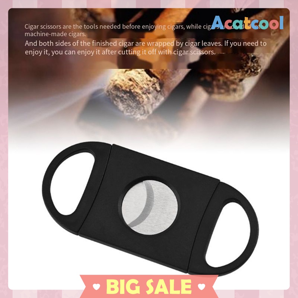 Portable Cigar Cutter Stainless Steel Metal Cutter with Plastic Handles