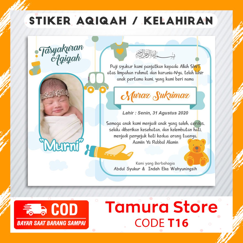 

STICKER AQIQAH Langsung Tempel FREE DESIGN Murah dan Berkualitas