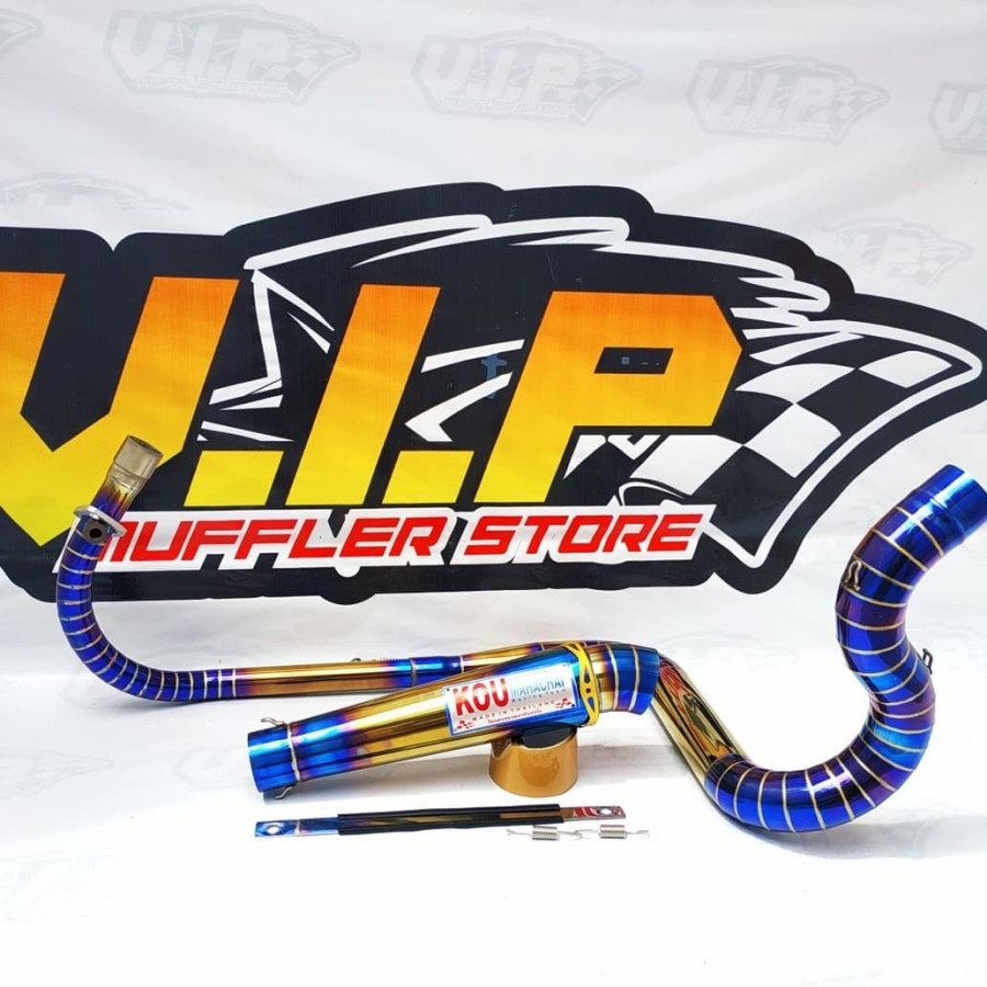 Jual Knalpot Motor Racing Blue TwoTone Kidal Cobra HONDA CBR 150R FACELIFT Merk KOU