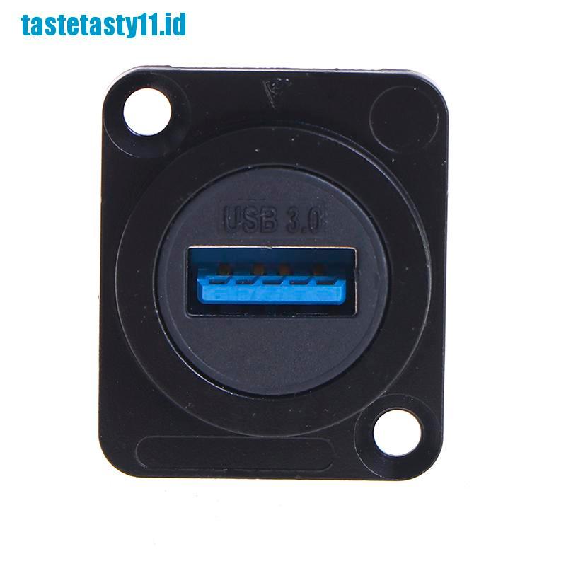 【tay】D type Metal USB Socket Double Pass Connector USB 3.0 Connector Panel Mou