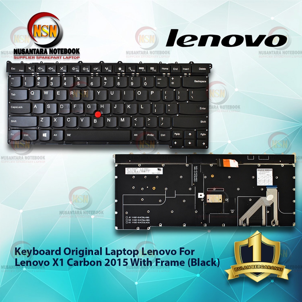 Keyboard Original Laptop Lenovo Original For Lenovo X1 Carbon 2015 (Black)