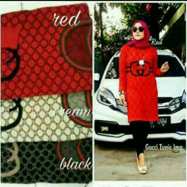 Tunik gucci bahan rajut