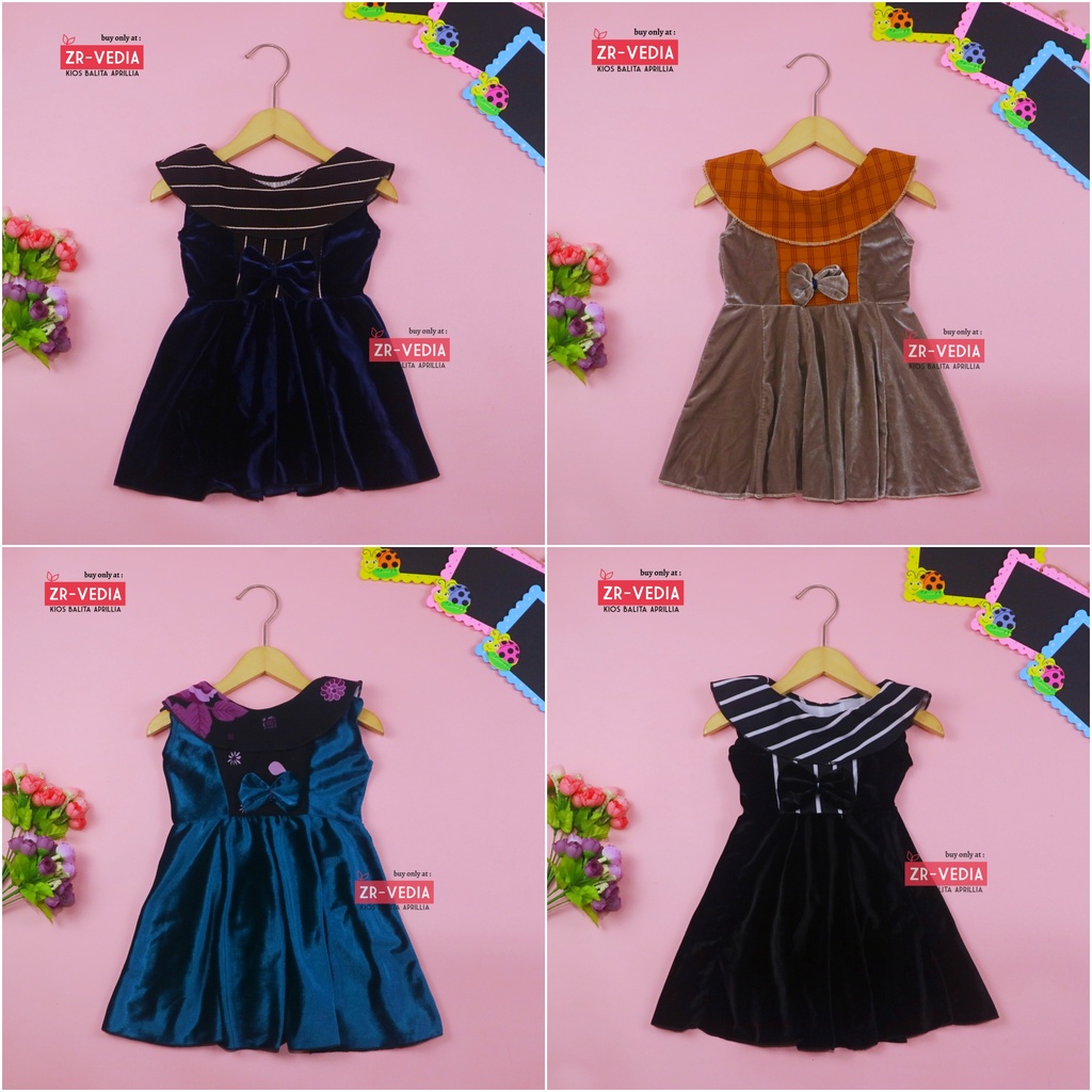 [BLUDRU] Dress Cantika Bayi - 3 Tahun / Baju Pesta Kensi Polos Grosir Cewe Dres Anak Perempuan Gaun