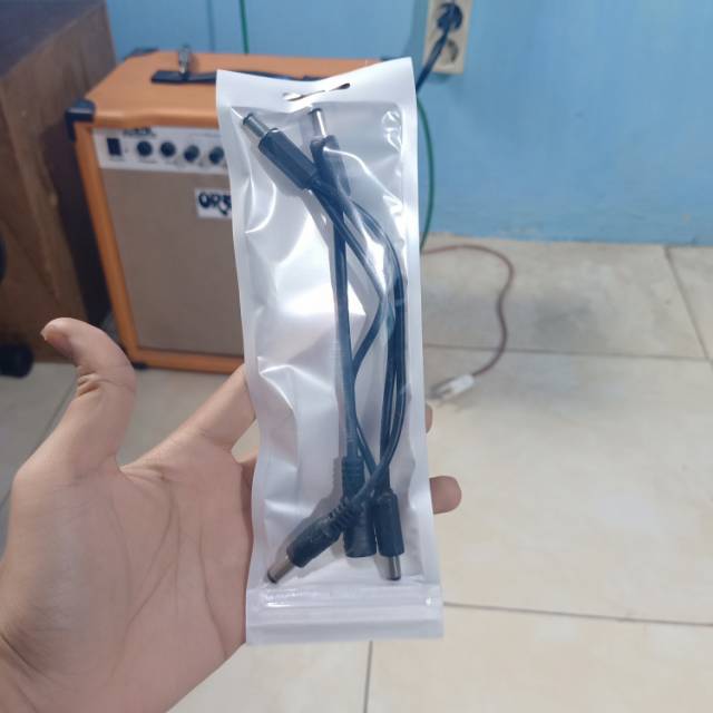 kabel daisy chain 4 way kabel DC cabang 4 output untuk efek gitar DLL