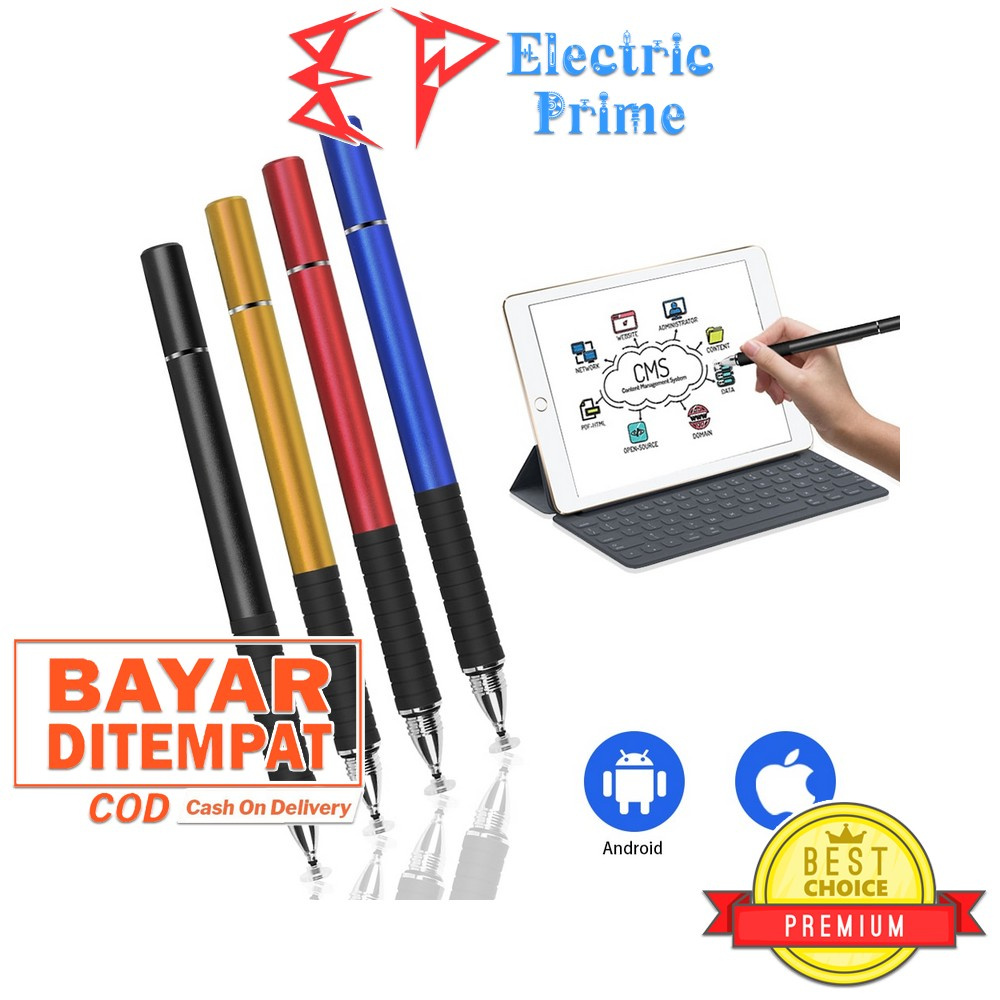 Stylus Pen 2 in 1 Tripledi Gambar Touch Drawing Tablet Tip Capacitive iPad Android Universal