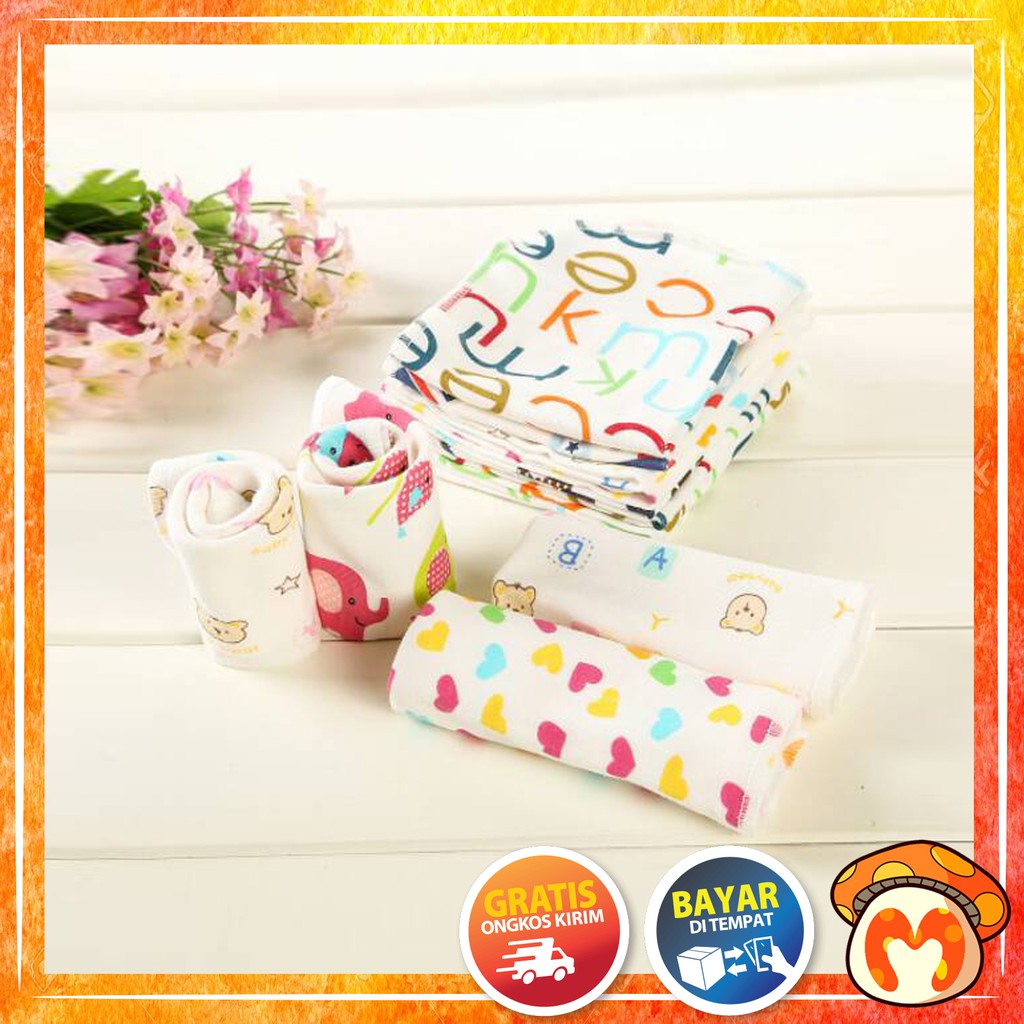 FYG OSM SAPU TANGAN LAP MULUT SELAMPE BAYI / BABY HANDKERCHIEF BOY GIRL 6IN1 BAHAN COTTON