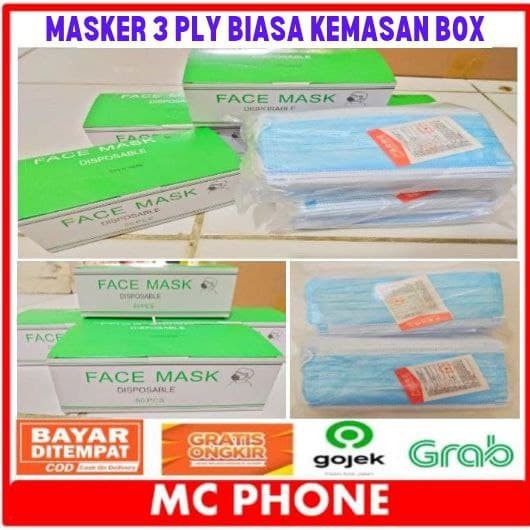 MASKER 3PLY SURGICAL MASK 3 PLY 1 BOX ISI 50 PCS - BIASA