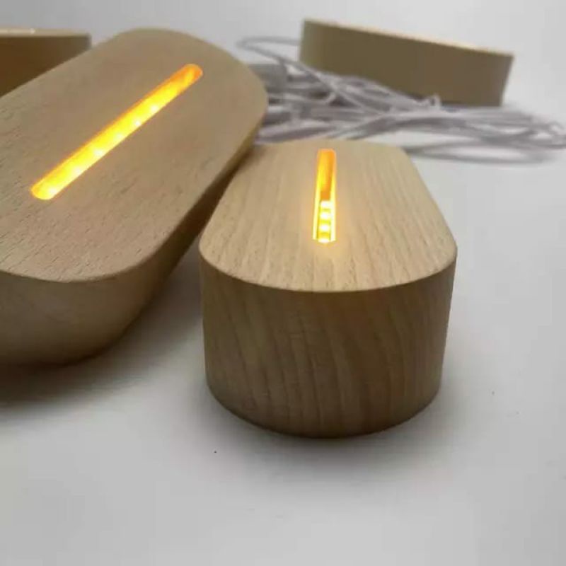 Base wood ROUND A6 / Stand led acrylic / tatakan lamoi hias acrylic