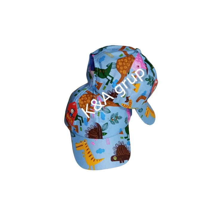 TOPI ANAK KARAKTER DINO / TOPI LUCU MOTIF DINOSAURUS / TOPI ANAK LAKI-LAKI PEREMPUAN