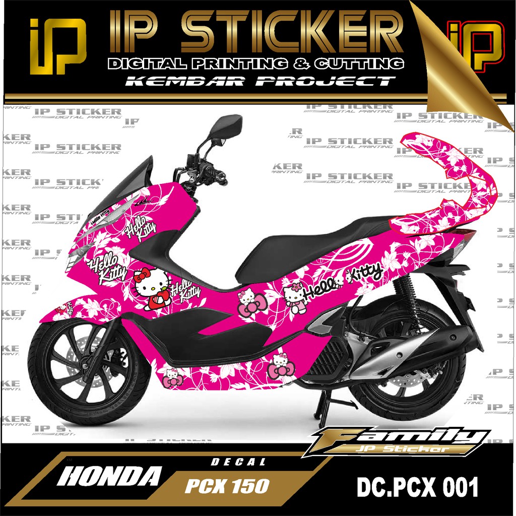 Decal sticker atau full body PCX desain 01 HELLO KITTY