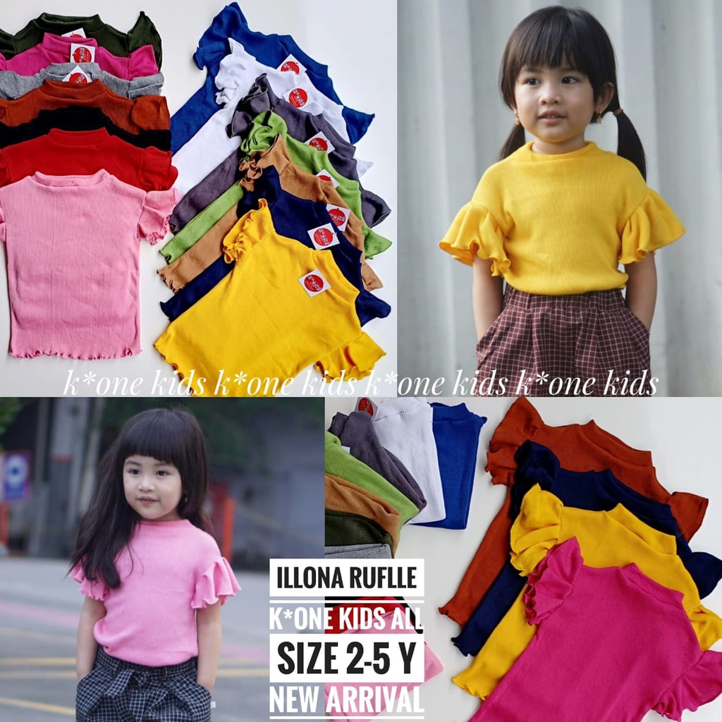  GROSIR  BAJU  ATASAN ANAK  ILONA RUFFLE K ONE ALL SIZE 2 