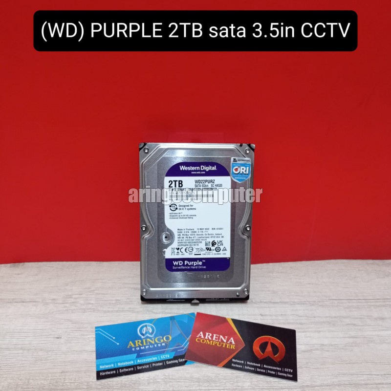 Harddisk Western Digital (WD) PURPLE 2TB sata 3.5in CCTV