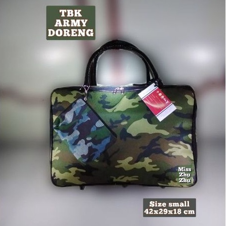 Travel Bag Koper Army Doreng _ TBK kecil @ Miss Zhu Zhu _ tas traveling / pakaian dll