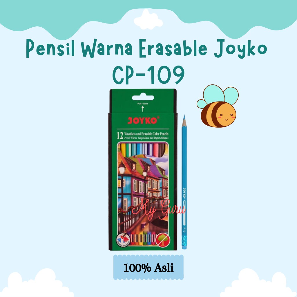 

[SET] PENSIL WARNA JOYKO CP-109 PANJANG 12 WARNA BISA DIHAPUS ERASABLE COLOR PENCILS