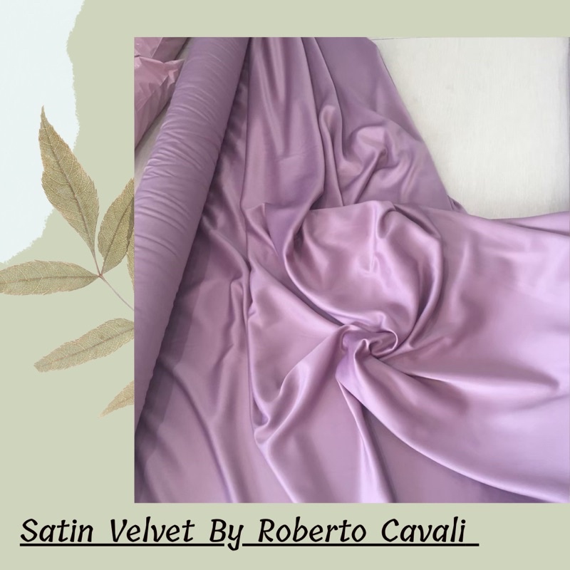 Kain Satin Velvet by Roberto Cavali warna Soft Lilac