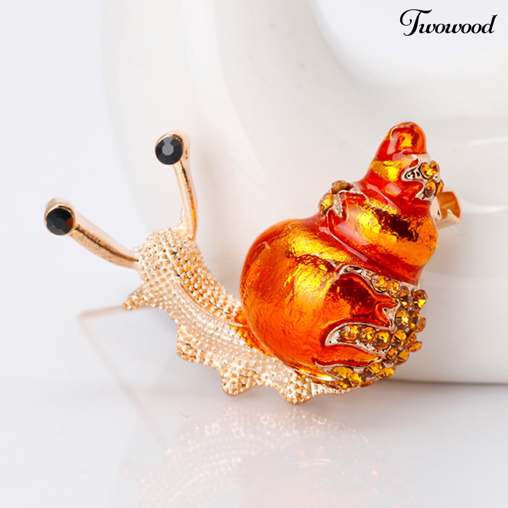 Twowood Brooch Cartoon Snail Shape Alloy Exquisite All Match Women Pin for Shirt