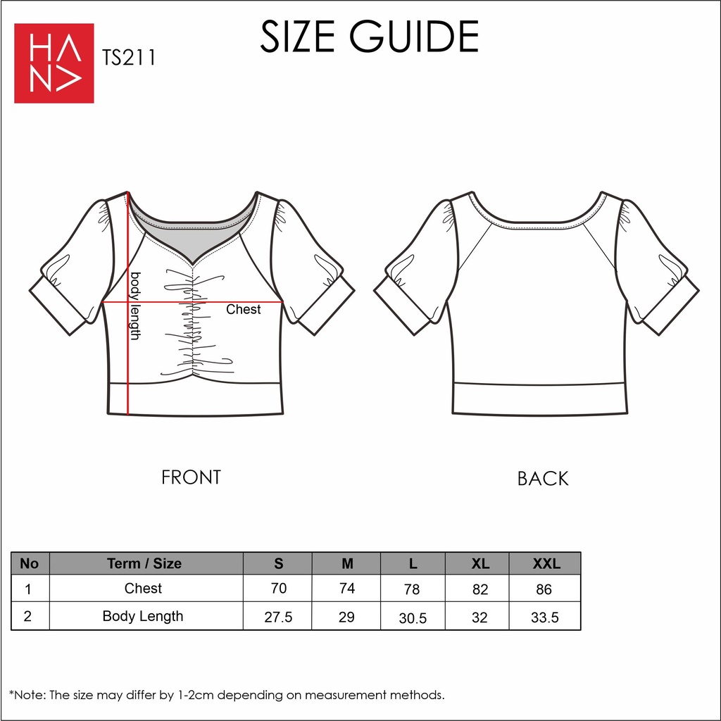 Hana Fashion - Fiore Crop T-shirt Wanita / Crop Top Wanita Korea - TS211