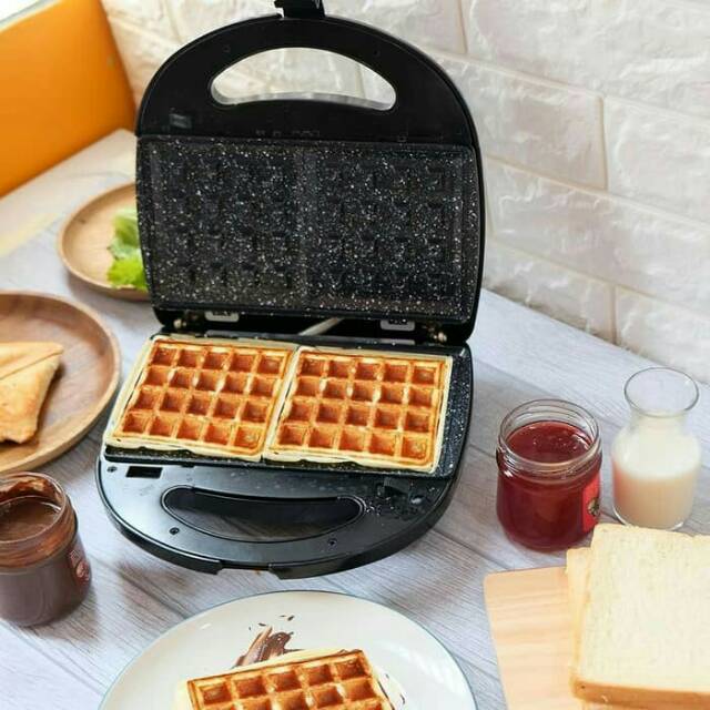 Idealife IL-202 Pemanggang Roti Waffle Grill Bread Toaster Panggang Sandwich Waffel IL 202 WL Shop listrik pemanas