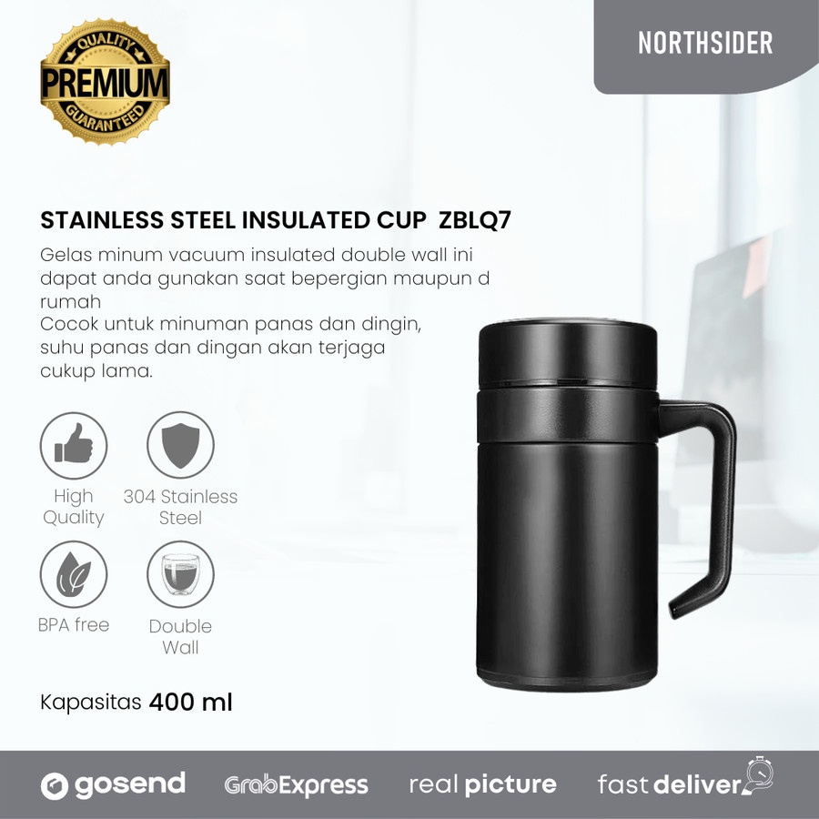 TUMBLER THERMO MUGS 400ML - ZBLQ7 | STAINLESS STEEL INSULATED CUP