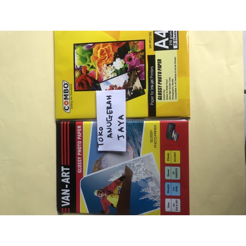 Kertas foto Combo , Kertas foto Van art , Ecer / 10 Lembar , kertas foto ecer