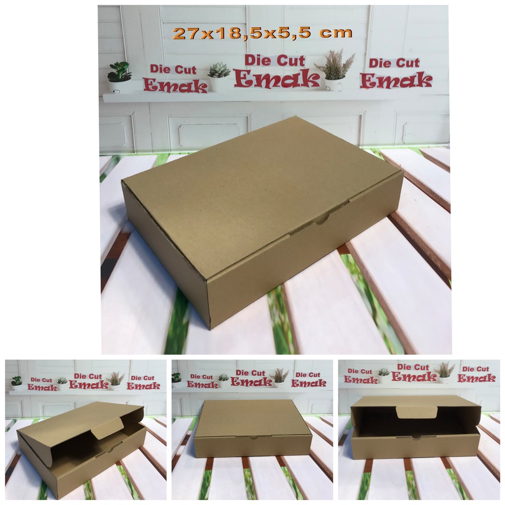 

kardus uk 27x18,5x5,5 cm kotak box karton Die Cut