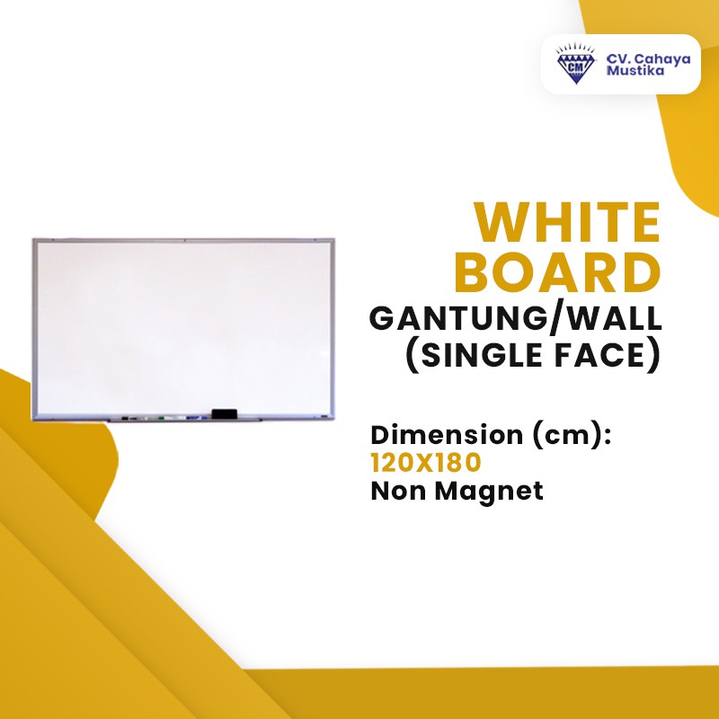 

Jual Papan Tulis Di Malang Whiteboard GH Gantung Non Magnet Uk 120x180cm