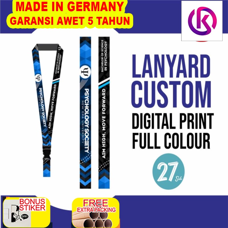 

Murah LANYARD CUSTOM DIGITAL PRINT 2 Sisi Tali / Gantungan / Tali ID CARD