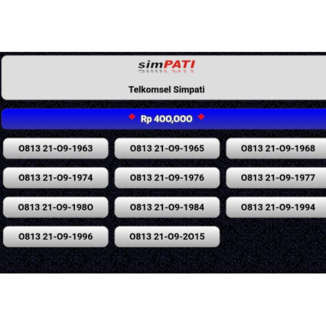 NOMOR SIMPATI SERI TANGGAL LAHIR 0813 21-09-19XX (21 SEPTEMBER)