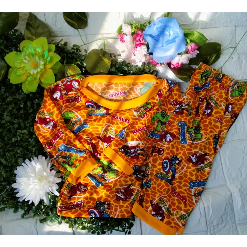 Setelan Anak  lengan panjang karakter | Laki laki | M-L-XL-XXL | Perkiraan Usia 1 - 4 TAHUN | MOTIF Karakter