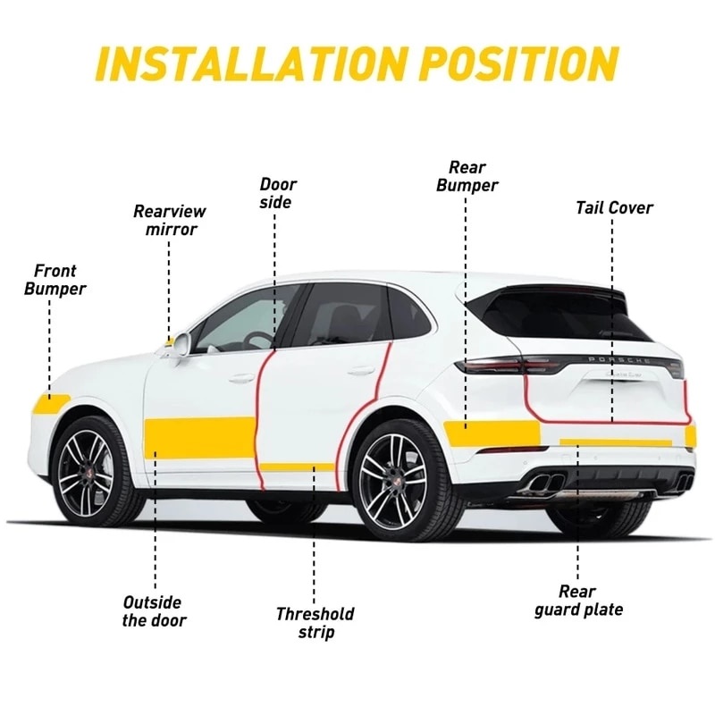 3/5/7/10m Carbon Fiber Protector Strip Sticker Auto Bumper Door Sill Protection Anti-stepping Car Decoration Tape