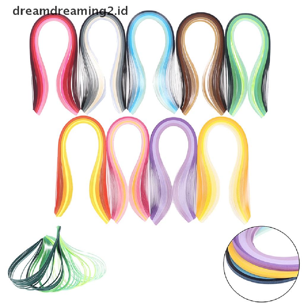 100pcs / Set Strip Kertas Quilling 3mm 39cm Untuk Kerajinan Tangan DIY