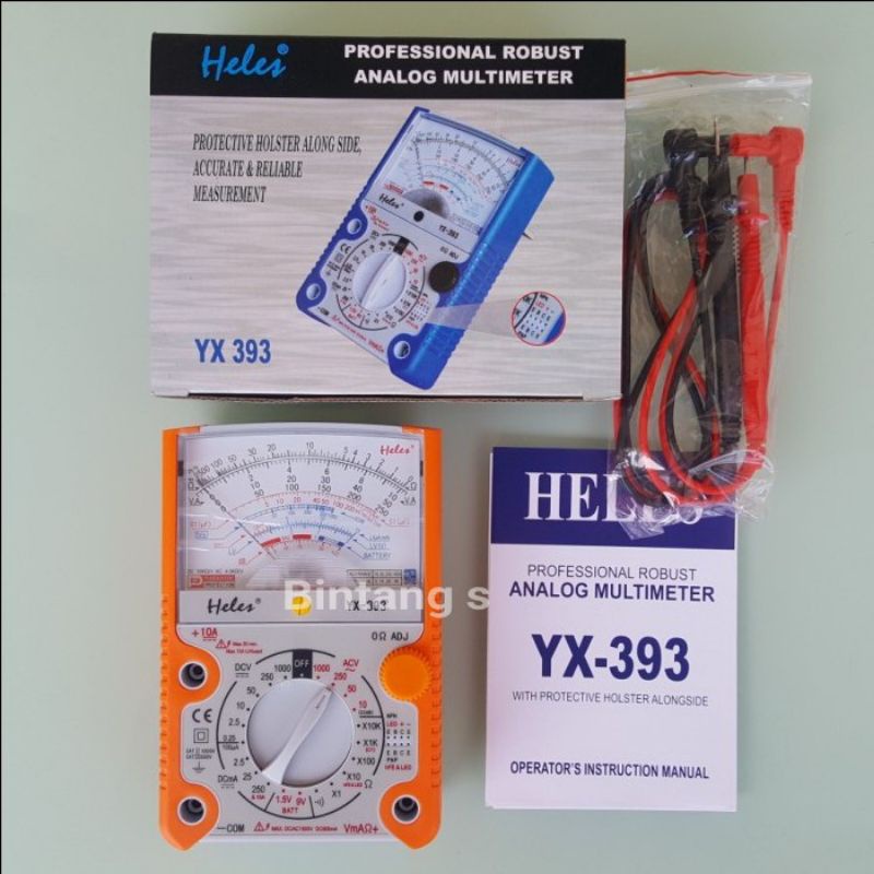 Jual MULTITESTER ANALOG HELES YX393 ORIGINAL OREN Shopee Indonesia