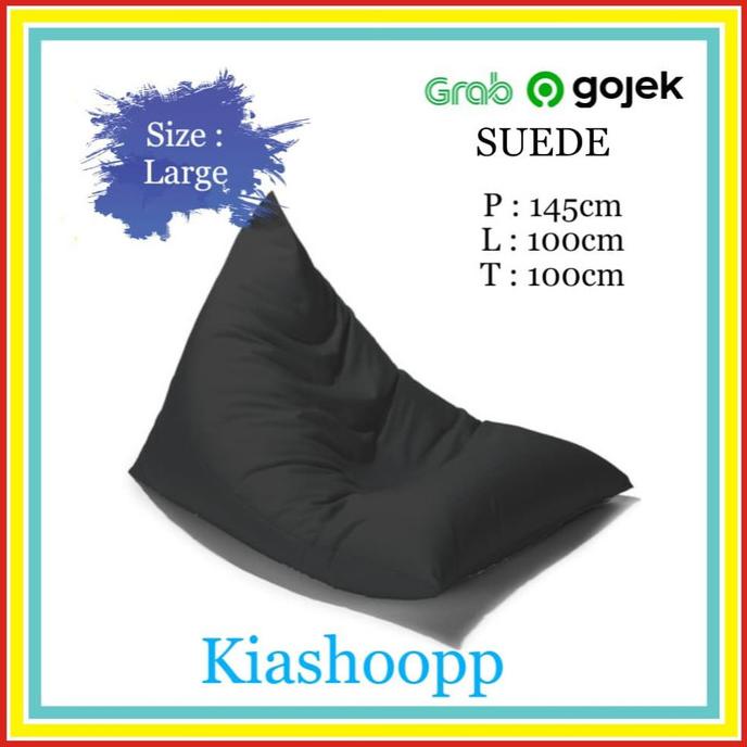

SOFA BEAN BAG TRIANGLE SIZE L + ISI STYROFOAM - SUEDE HITAM SX512Z32X