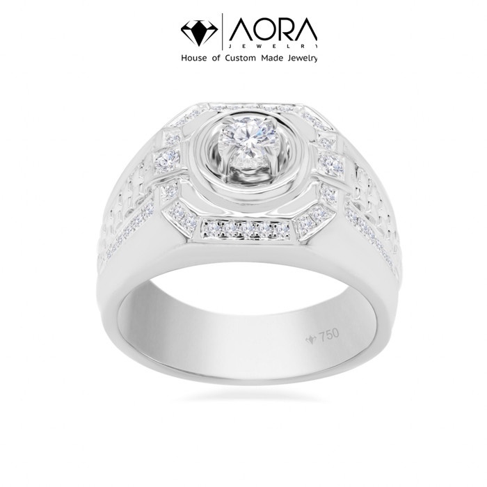GIA Diamond Man Ring D Colour VVS1 Clarity 9MR48