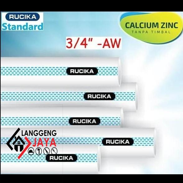 Pipa Pvc Std Standard 3/4" (26Mm) Aw/Tebal Putih Rucika Langgeng-