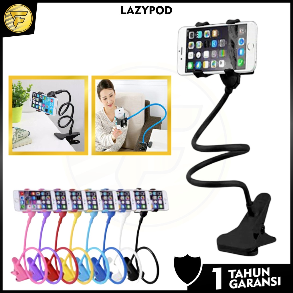 stand holder LAZYPOD dudukan HP Fleksibel selfi flog live streming jepit meja kursi dll 360 rotasi putar