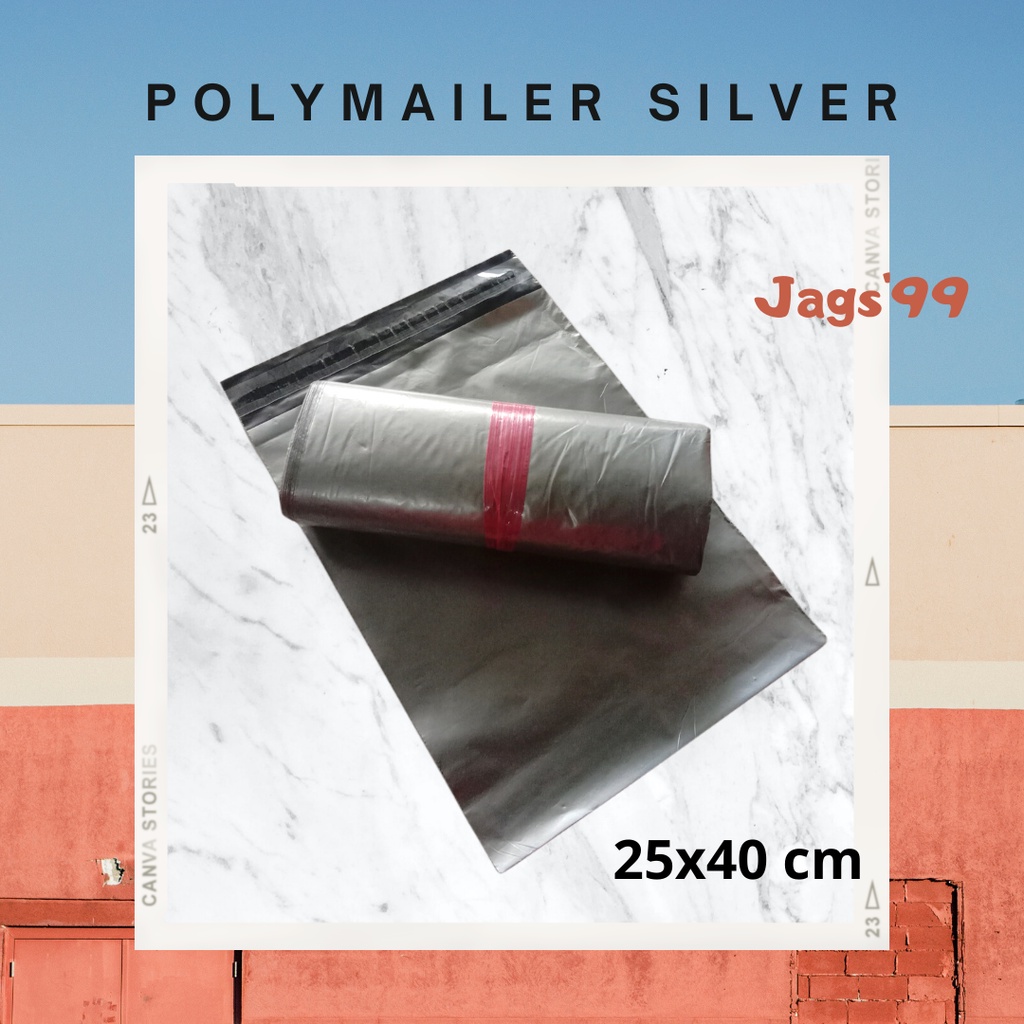 

25x40 cm Amplop plastik polymailer silver/ Plastik polymailer silver/ Polymailer depok
