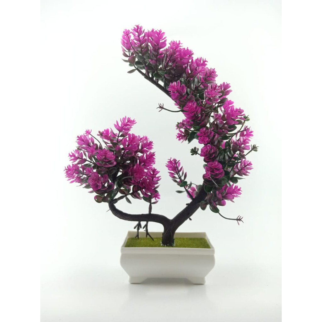 COD BUNGA PLASTIK BUNGA BONSAI  BUNGA ARTIFISIAL BUNGA HIASAN MEJA TANAMAN HIAS PLASTIK BP8827-UNGU
