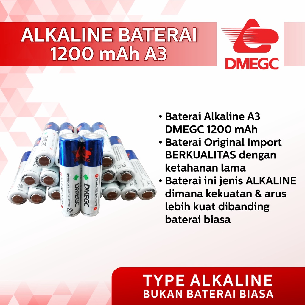 Baterai A3 ALKALINE DMEGC 1200mAH