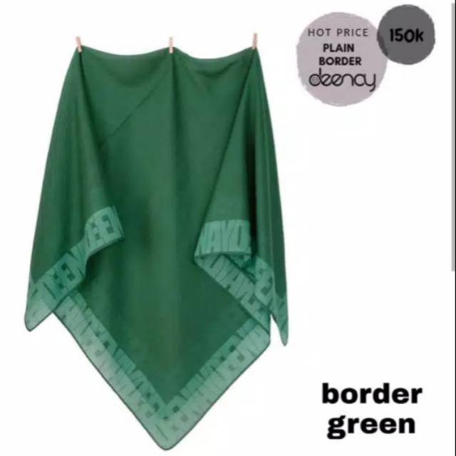 DEENAY SCARVES PLAIN BORDER GREEN - ASLI  - ORI