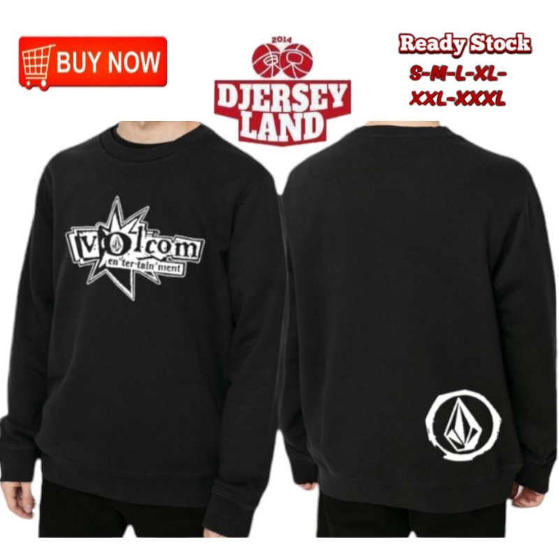 SWEATER CREWNECK BASIC VOLCOM BAHAN COTTON FLEECE
