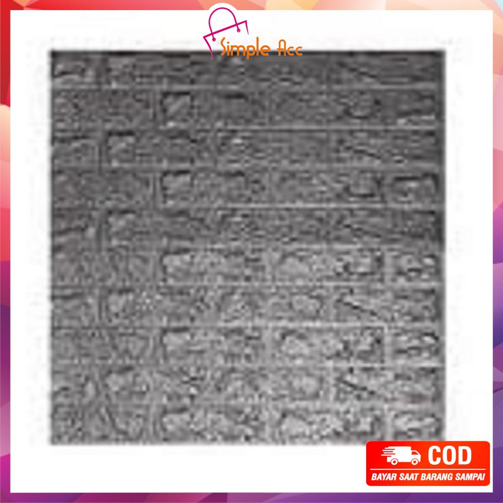 ~COD~ DO-C206 Wallpaper Dinding Foam 3D Kecil Motif Batu Bata/Walpaper Stiker Dinding Dekorasi Kamar-Batu Bata SILVERABU