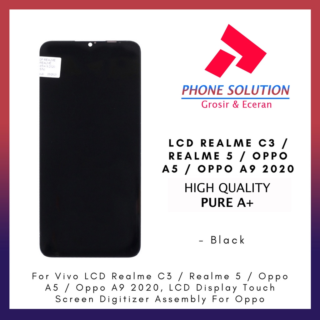 LCD Realme C3  LCD Realme 5i  LCD Oppo A5  LCD Oppo A9 2020 Universal Fullset Touchscreen - Parts Kompatible Dengan Produk Oppo // Supplier LCD Realme C3 - Garansi 1 Bulan