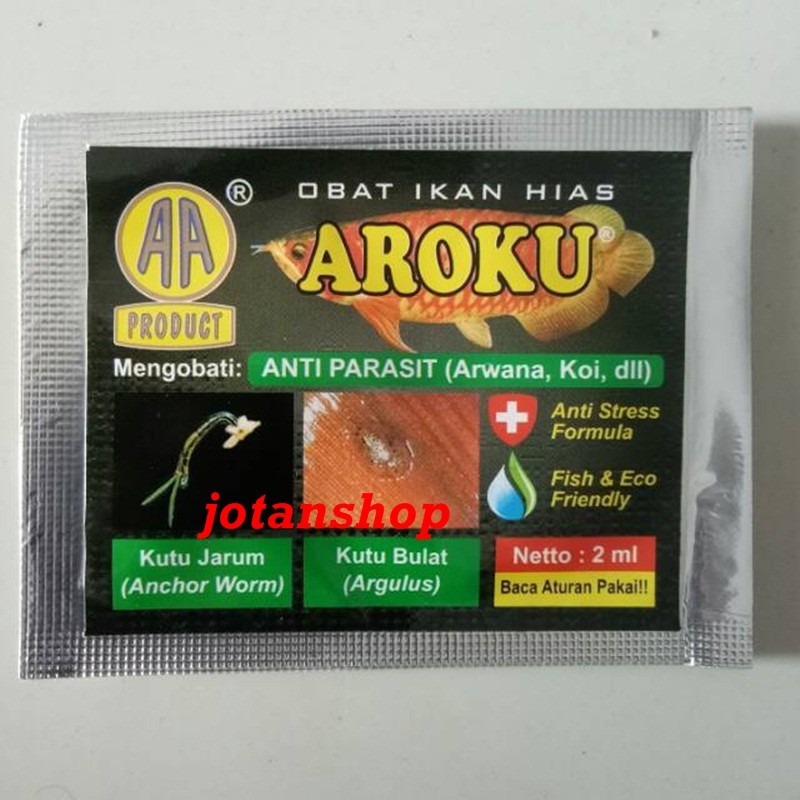 AROKU Obat Anti parasit kutu jarum bulat stress ikan hias arwana koi