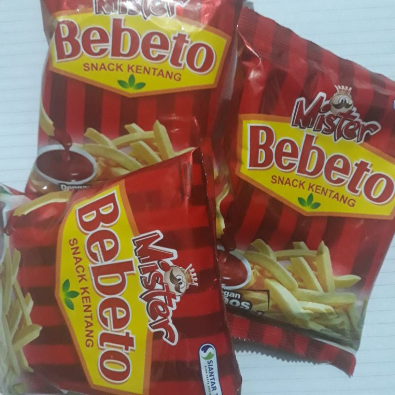 

Snack Kentang Mister Bebeto SIANTAR TOP Mister Bebeto @ 9gr/pc Mister Bebeto Bebeto Chiki chiki bebeto Ciki ciki mister bebeto /yapsnack001